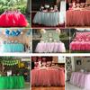NO.HS Elastic Tulle Mesh Table Skirt Tablecloth DIY Craft Wedding Party Decor Christmas Table Cloth