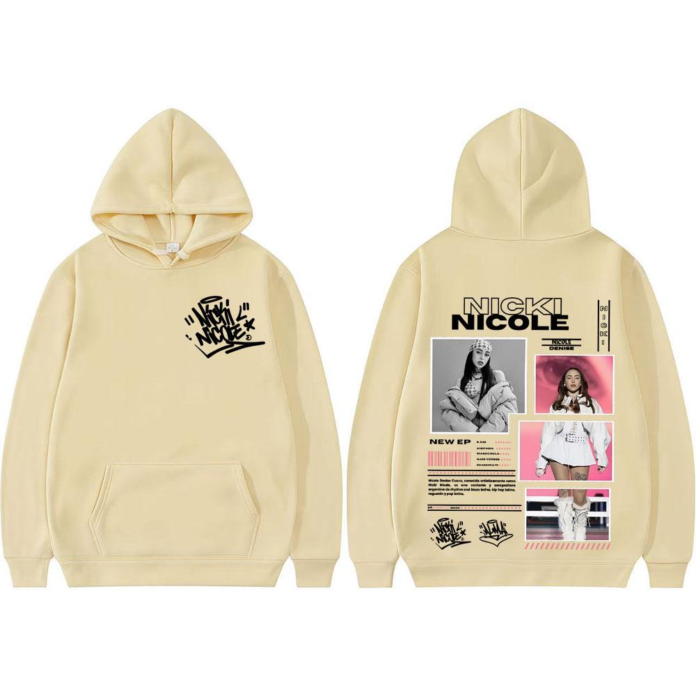 Sudadera con capucha gráfica Singer Nicki Nicole Album Tour 2025, moda Vintage para hombres y mujeres, Sudadera con capucha de