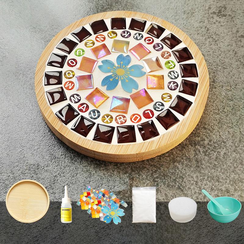 Мозаичный коврик для чашки своими руками, бамбуковая подкладка, раннее образование, бесплатное создание, игрушки ручной работы