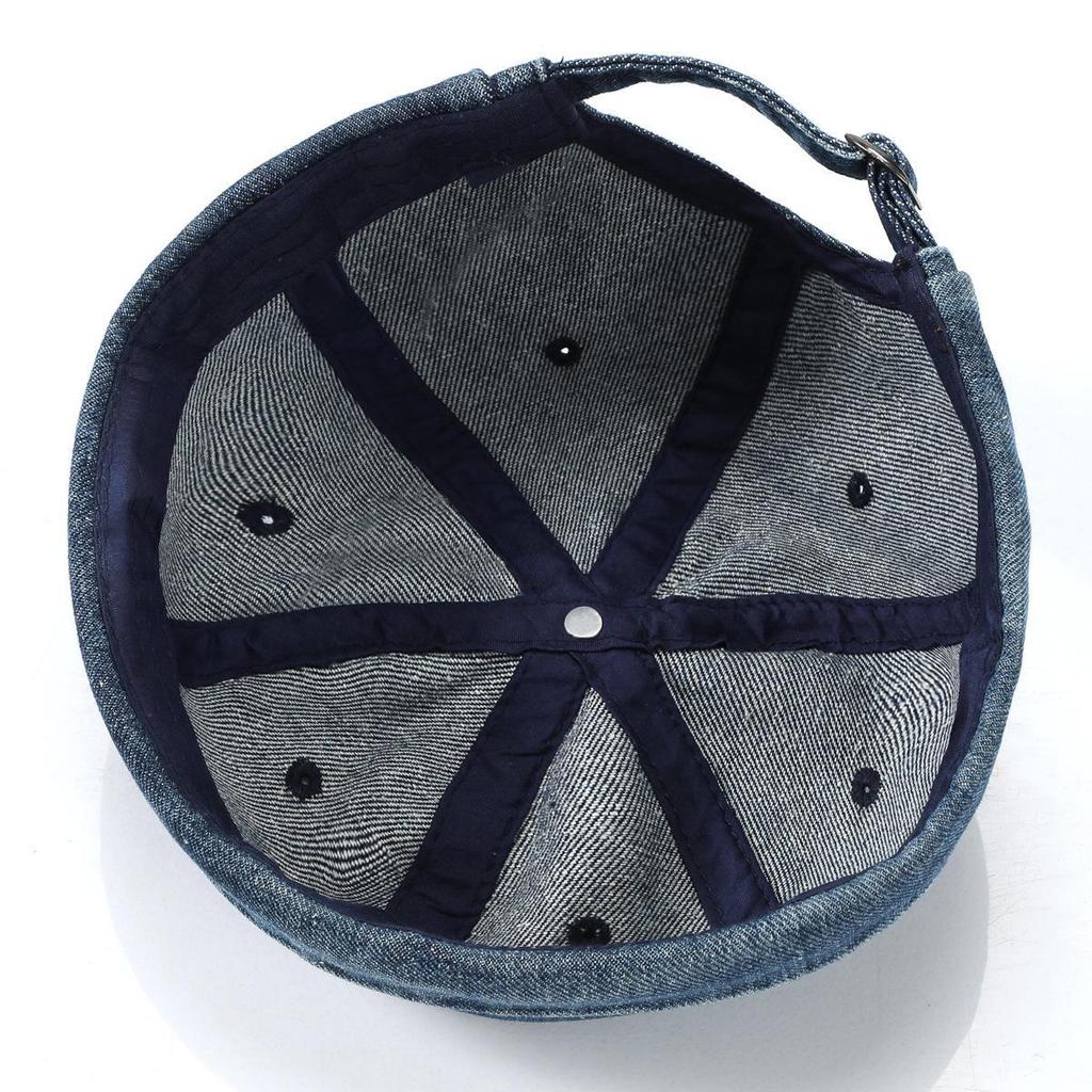 Korean Washed Denim Sailor Hat - Unisex Trendy Brimless Design