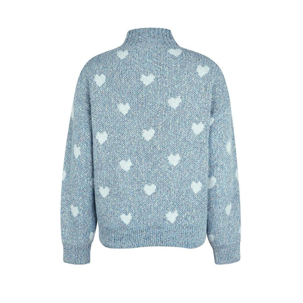 Женская мода шенилл Love свитер осень зима полуводолазка свободный вязаный свитер женские теплые свитера топы