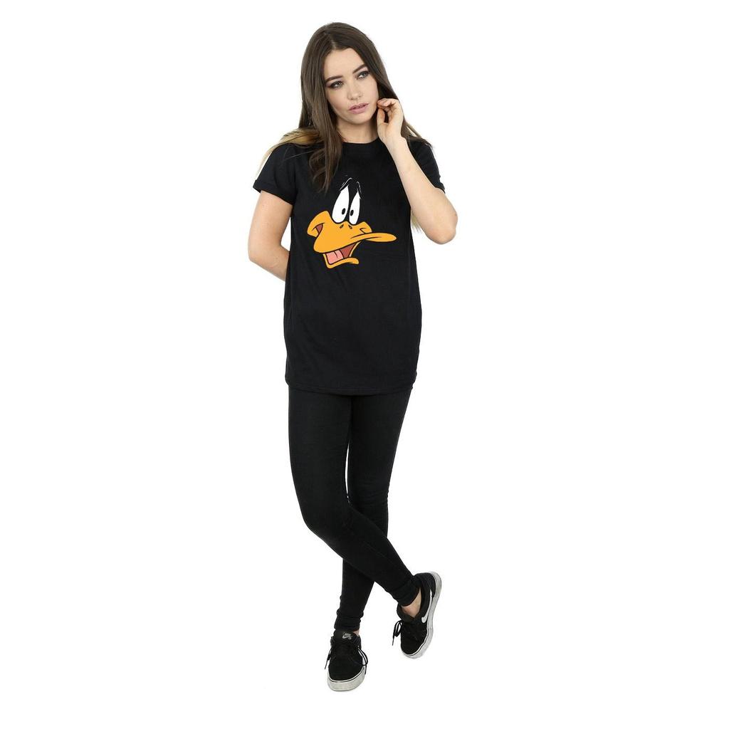 Looney Tunes Womens/Ladies Daffy Duck Face Cotton Boyfriend T-Shirt