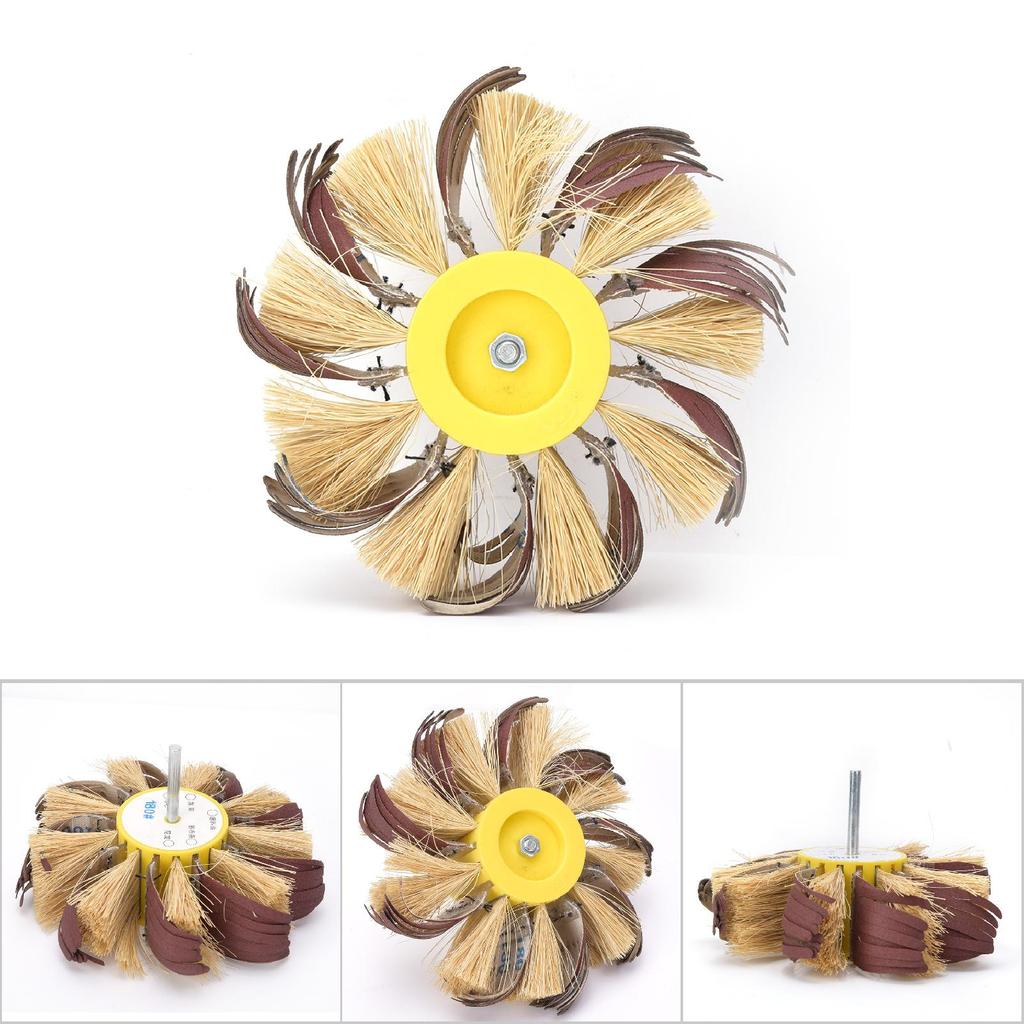 Sisal ing Wheel Manual Electric Drill Sisal Emery Cloth Polishing Wheel 6mm Shaft Mounted