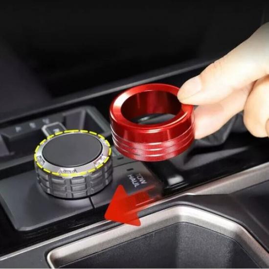 Alloy Red DRIVE MODE Adjust Knobs Ring Cover for Toyota Tundra -2024