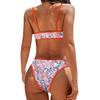 Women’s Sexy Tankini Bathing Suit Printed Backless Swimwear Two Piece Bikini Swimsuit with Triangle Top and Bottom