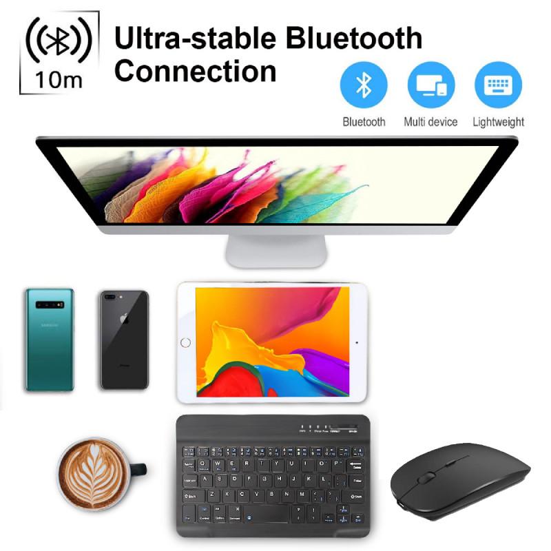 Wireless Bluetooth Keyboard And Mouse Set With Multilingual Support For Arabic Spanish French And Russian Devices