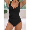 2025 Plain Ruched Swimsuit Women One Piece Solid Swimwear Female Beachwear Bathers Bathing Swimming Swim Bodysuit Summer