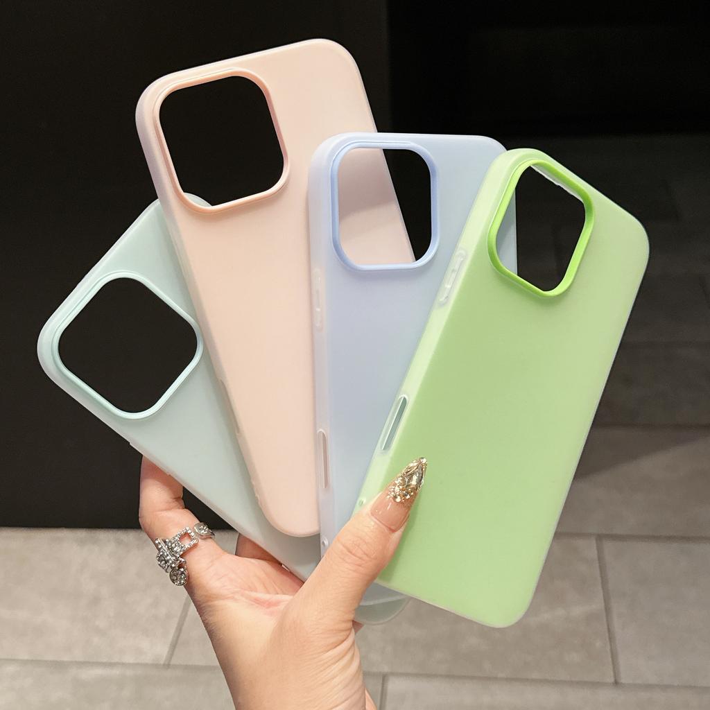 Прозрачный матовый чехол конфетного цвета для For Iphone 17 Air 16 1 14 13 12 11 Pro Max Plus Ударопрочный бампер Мягкая гелевая крышка