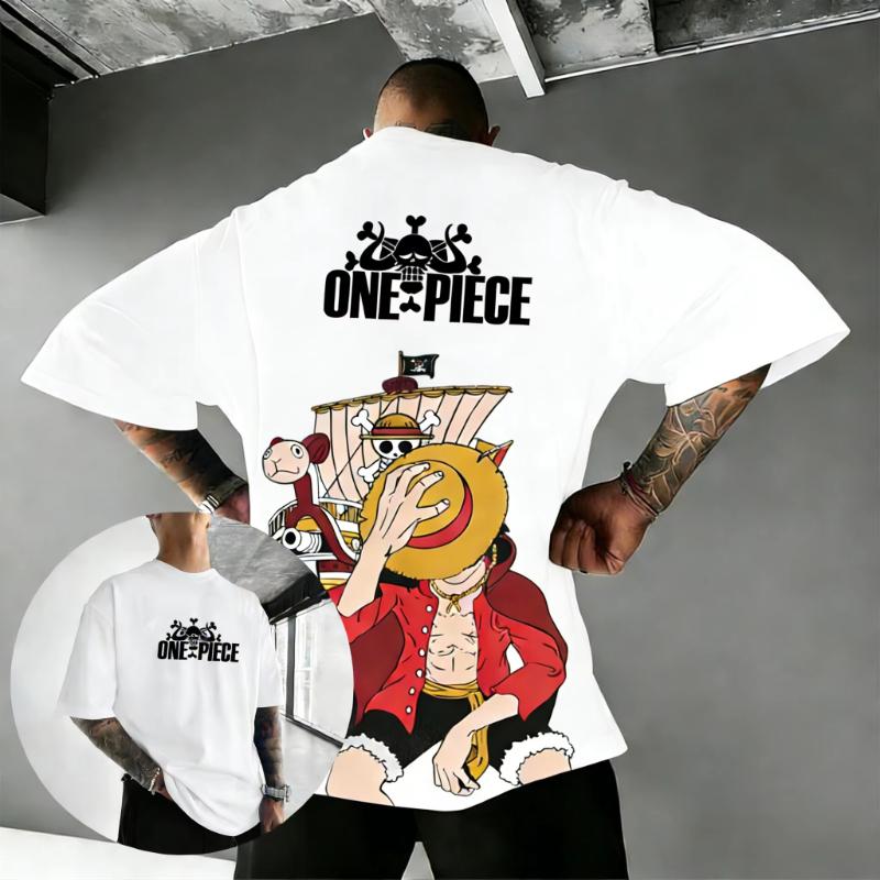 One Piece Luffy Anime Mens T Shirt Cotton Short Sleeve Tee 2026 Summer Streetwear Graphic Print Casual Tops Y2k Clothes Unisex