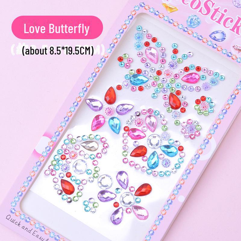 Красочные мультяшные наклейки с драгоценными камнями для детей - 3D флэш-алмазные украшения для девочек