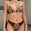 French Lace Embroidery Underwear Set for Women Sexy Ultrathin Breathable Push Up Bra Set Luxury Lingerie Romantic Bra and Thongs