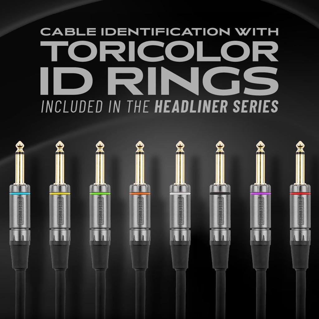 Cableworks by Gator Cases Headliner Series Shielded Cable for Guitar and Bass (3ft SS) GCWH-INS-03