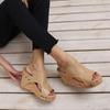 Roman Sandals, Flat Bottomed Thick Soled Sandals, Plus Size Shoes, Fish Mouth Women's Wedge Heel Sandals, Women's