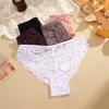 FINETOO Sexy Lace Panties for Women Soft Breathable Lingerie Patterned Lace Solid Color Briefs