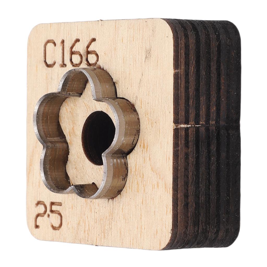 Leather Cutting Die with Wood Base Flower Shape Punching Mold for Keyring Making Crafting Projects