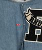Lude Washed Denim Hooded Varsity Jacket - Indigo:Cream / Rhfw22Ja406240501050