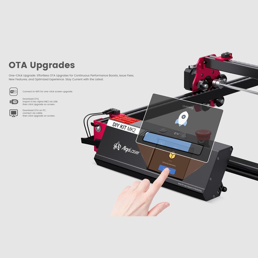 ALgolaser DIY KIT MK2 Laser Engraver 10W Laser Power Fast To Engrave 12000mmmin Laser Cutting