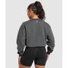 Gymshark Gains Washed Loopback Crew Neck Асфальт Серый Черный B3b8o Gc9x