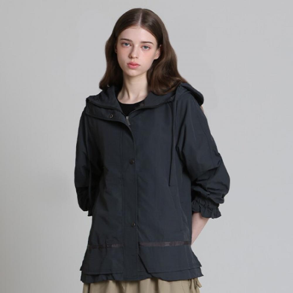 Ozoc Poly Hood Panel Mid Length Jacket