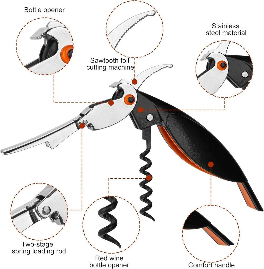 Открывалка для бутылок Parrot, штопор, пробки для вина, открывалка, нож с индивидуальным именем, карманные ножи, съемник, пинцет, оптовая продажа, прямые поставки