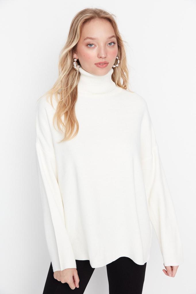 Женский модный новый свитер, черный широкий базовый трикотажный свитер