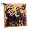 Whimsical Ghost And Pumpkin Art Halloween Faux Pearl Kit, Cute Skeleton Painting Handmade Gift for Craft Lovers DIY 3D Kit Adults, Fall Home