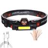 USB Rechargeable Strong Light COB Headlamp for Camping, Mountaineering, and Fishing with Magnetic and Sensor Features