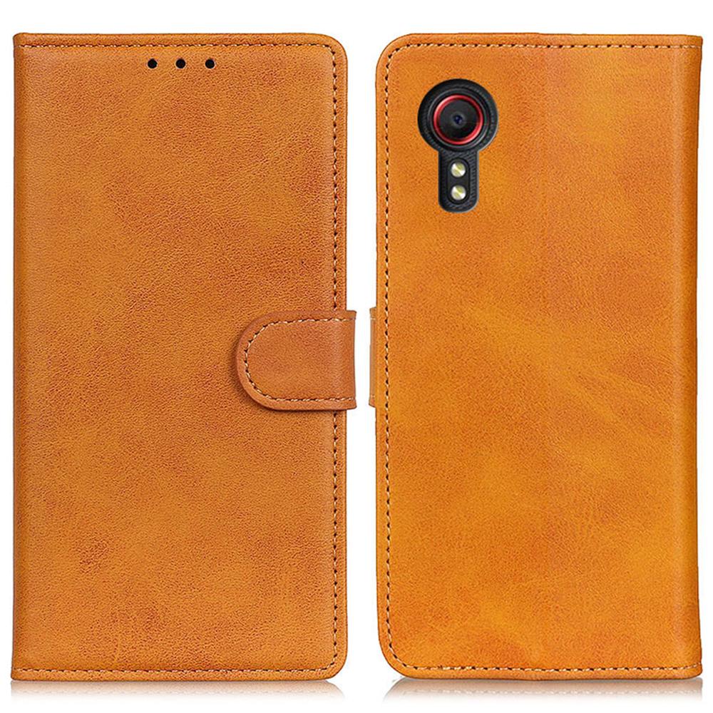 Кожаный чехол с текстурой коровьей кожи для Samsung Galaxy Xcover7 с кошельком и подставкой