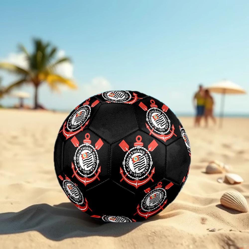 Футбольный мяч Corinthians, разноцветный, подходит для всех возрастов, машинная сшивка, материал ПВХ, соревновательного уровня, прочный и с высоким отскоком
