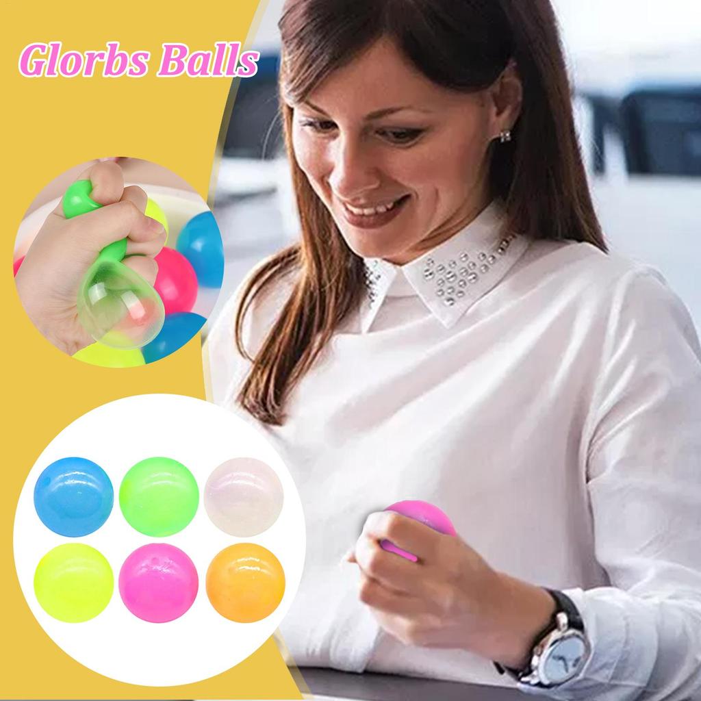 Светящиеся липкие потолочные мишени интерактивные мячи для игрушек для снятия стресса мяч с высоким отскоком антистресс в темноте освещение