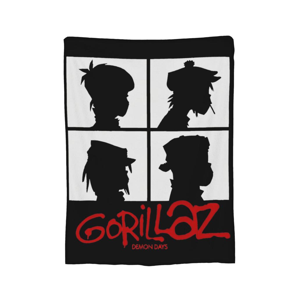 Вязаный плед Gorillazs Rock Music, легкий фланелевый плед для путешествий на открытом воздухе, одеяло для спальни