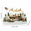 Resin Christmas Glowing Village 3-Elk Reindeer with Music Christmas Flying Reindeer Gift LED Lighted Xmas Festival Craft Decor