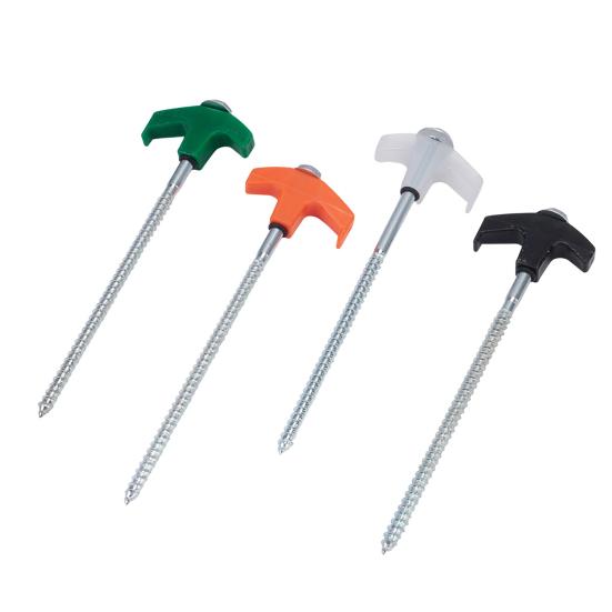 Вкручиваемый колышек для палатки, светящийся в темноте, сверхпрочный, для улицы, сада, двора, патио, газона, кемпинга, тент, навес, ветрозащитный, с резьбой, грунтовый штырь, колышек для палатки