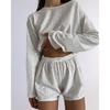 European and American Women's Spring/Summer Slim-Fit Set: Loose Pullover Top & Shorts, Simple, Fashionable, Versatile Style