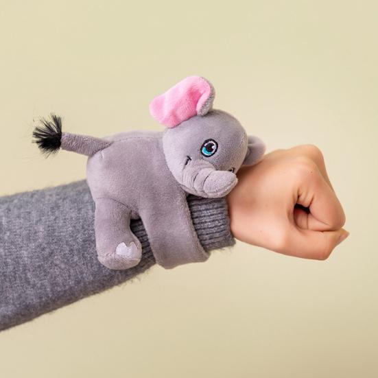 Stuffed Animals Slap Bracelets for Kids Plush Cartoon Giraffe Turtle Koala Elephant Doll Bracelet Wristband Slap Circle Toy for Girls Boys