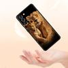 Чехол для телефона 'Лев Альфа-самец Львенок' для Samsung Galaxy S26 Ultra S25 Plus S24 FE S23 S22 5G S21 S20 Черный Мягкий