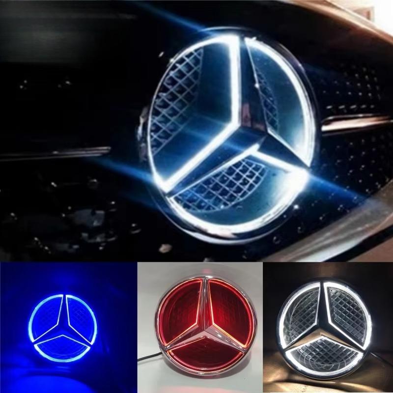 fcgqu8 New 2025 Car Front Grilled Star Emblem LED Illuminated Logo White Blue Red Light for Mercedes Benz W213 E-Class  2016-2020