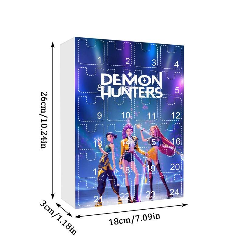 K-pop Брелок акриловый «Охотники на демонов», Рождественский адвент-календарь, Блайнд-бокс с 24 сюрпризами, Брелок для сумки, Подарок для фанатов