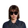 Fendi Logo Engraved Square Sunglasses Women sunglasses Black FE40101I01A