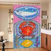 Colorful Sardine Lobster Fish Ocean Bathroom Curtain Classic Anime Fabric Shower Curtain With 12 Hooks Waterproof Bathroom Decor