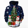 Fashionable 3D Printed Merry Christmas Hoodie With Christmas Snowflake Pattern Hooded Sweatshirt Christmas Decoration Top
