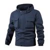 Men'S Loose Jacket Fashionable Multi Pocket Hooded Jacket