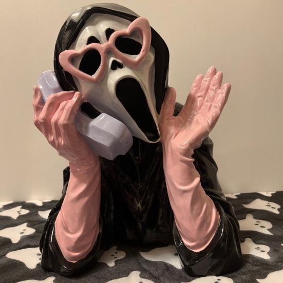 Фигурка кричащего призрака, статуэтка призрачного лица на Хэллоуин, коллекционная фигурка из смолы в стиле ужасов, украшение для каминной полки или шкафа.