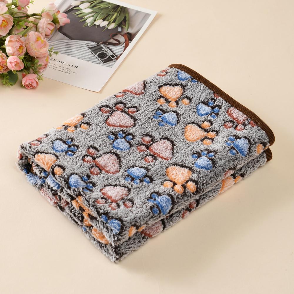 Одеяло для собак с принтом лапы для маленьких и больших собак, кошек, теплые дорожные автомобильные одеяла, домашний диван-кровать, коврик для французского бульдога, чихуахуа, матрас для домашних животных