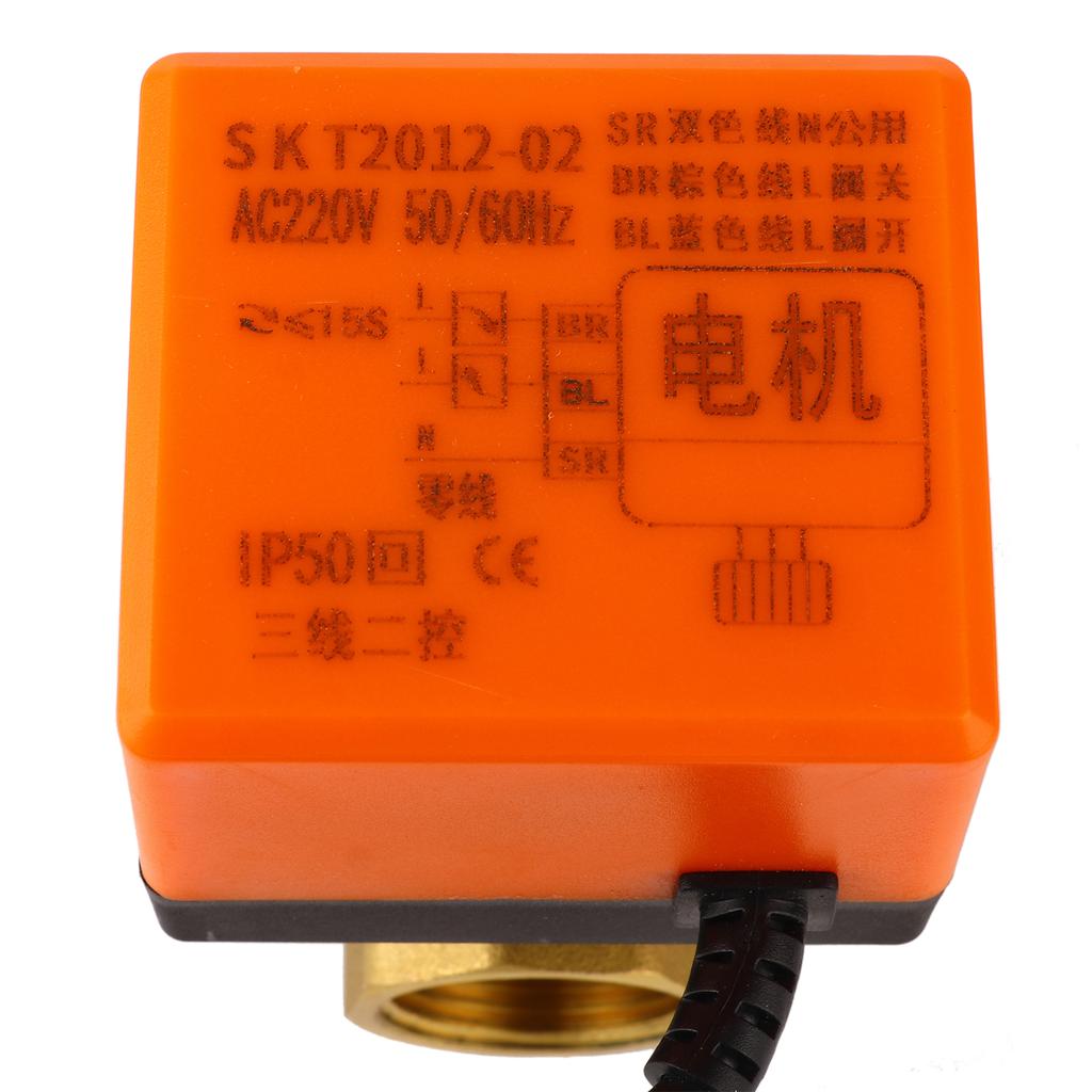 AC 220V Brass Electric Motorized Ball Valve 3 Way 3 Wire T Type 1.6pa Thread DN25 G1