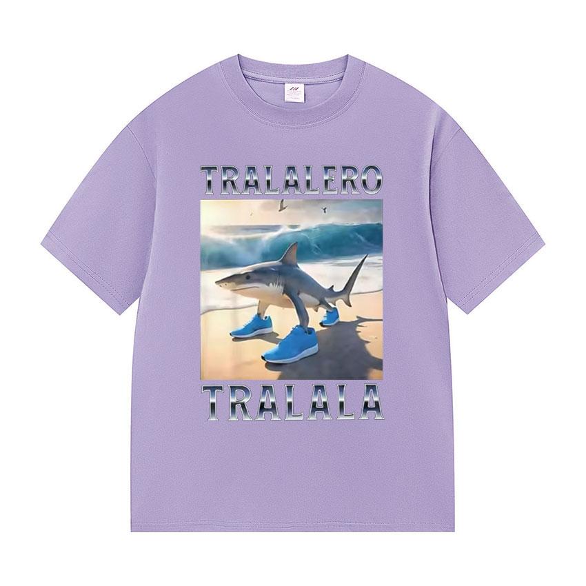 Tralalero Tralala Funny Shark Meme Graphic TShirts Unisex fashion Oversized print TShirt Unisex Casual High Quality Cotton T Shirt