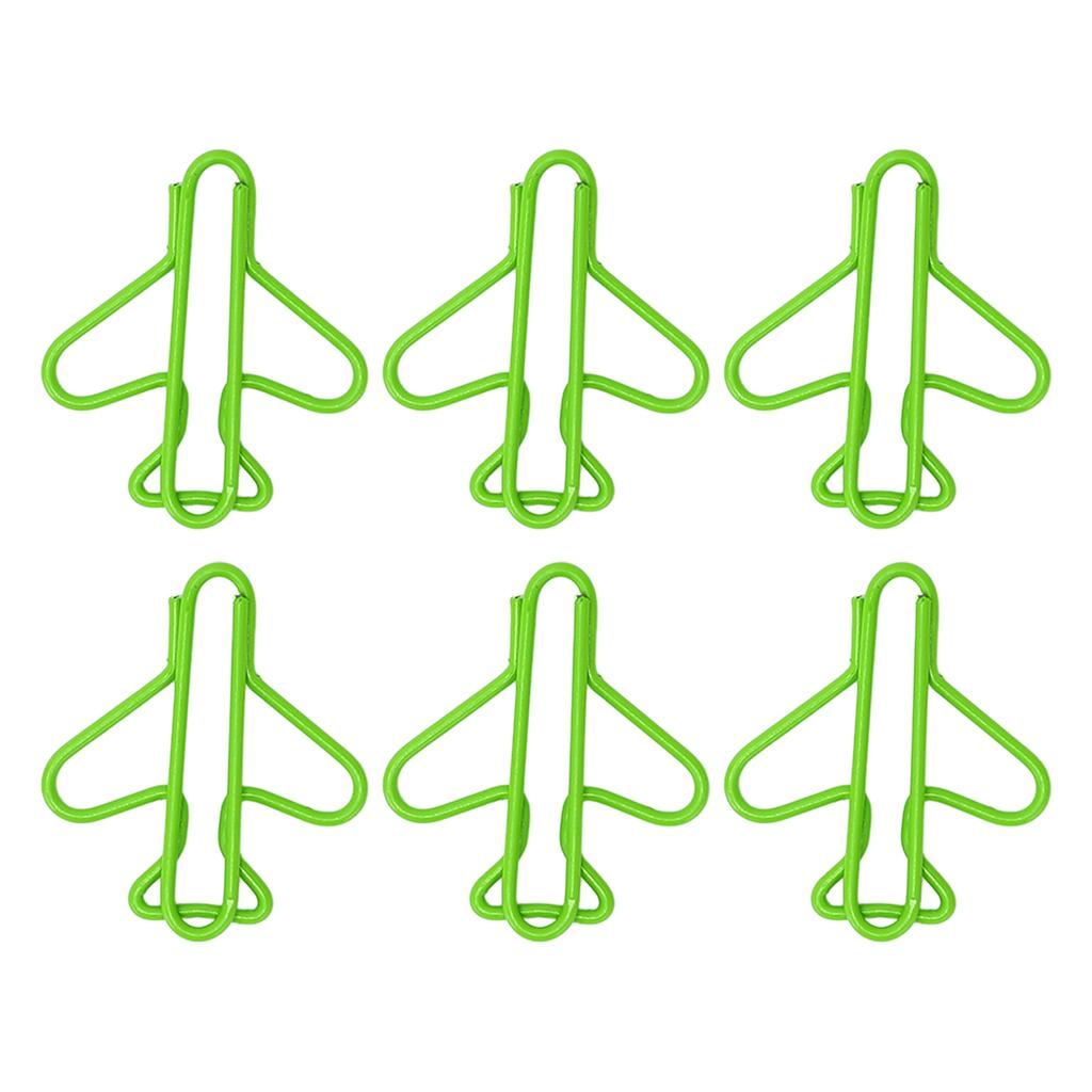 100Pcs Cute Paper Clips Plane Shape Design Covered Wire Bright Color Paperclips for Scrapbook Card Papercraft