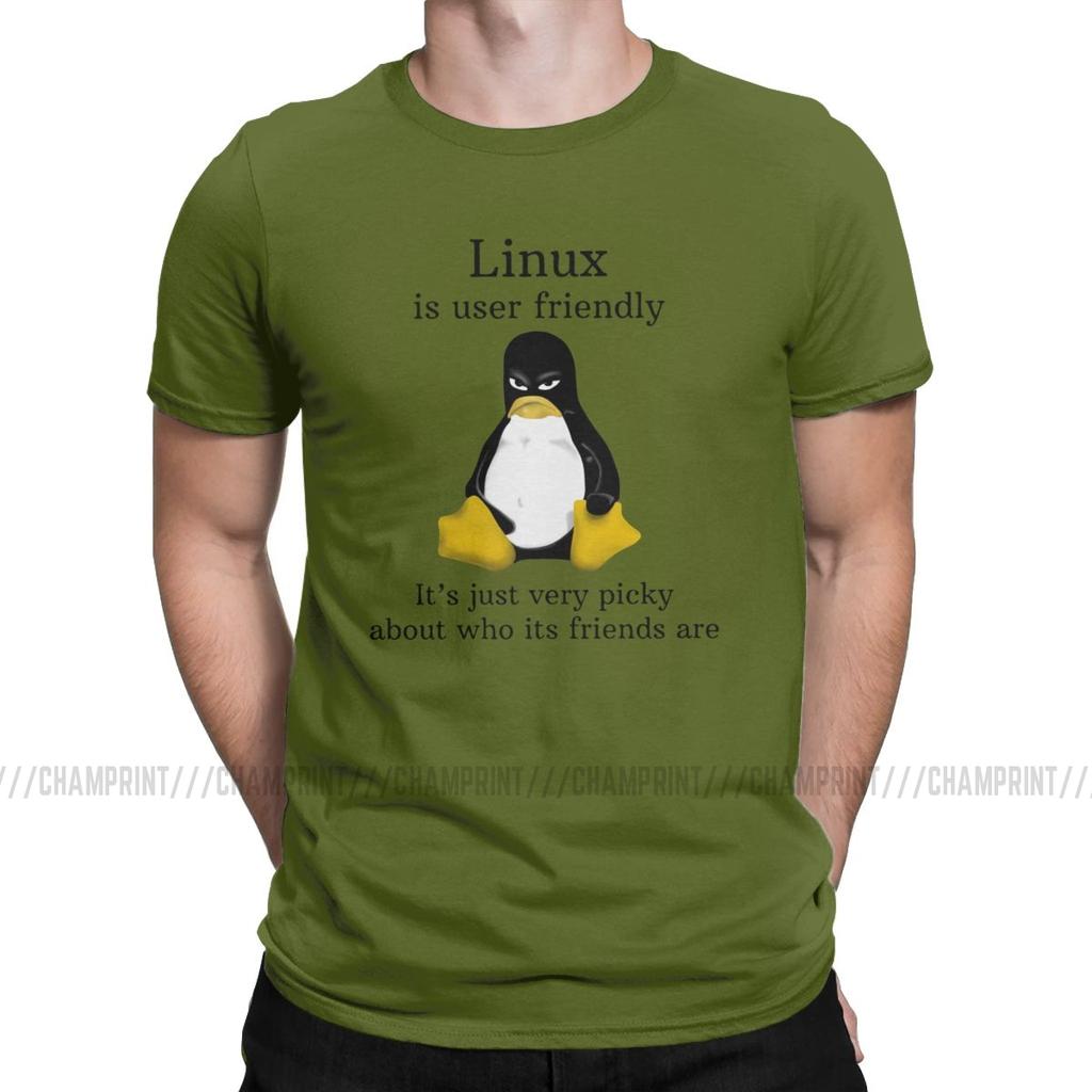 Linux удобен для пользователя футболки Мужчины Arch Linux Tux Программист Компьютерный разработчик Футболка Geek Nerd