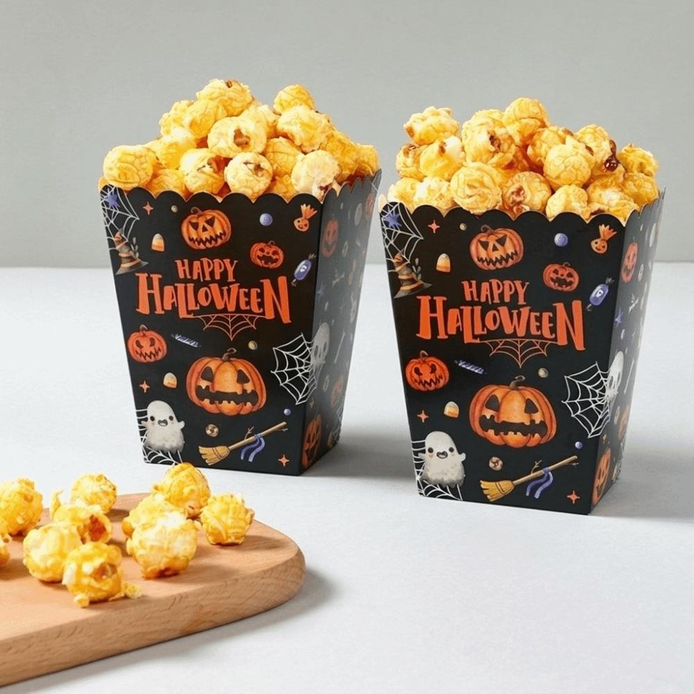 10PCS Novelty Popcorn Boxes Decorative Party Favor Boxes Fashion Gift Packing Boxes Halloween Theme