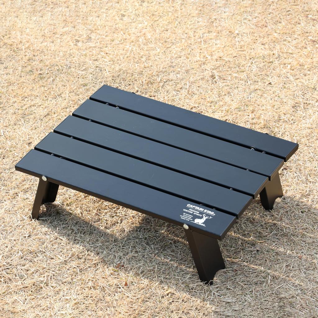 [Amazon.co.jp Exclusive] Captain Stag (CAPTAIN STAG) Outdoor Table, Aluminum Roll Table, Compact, Folding, with Case, Matte Black, UC-582